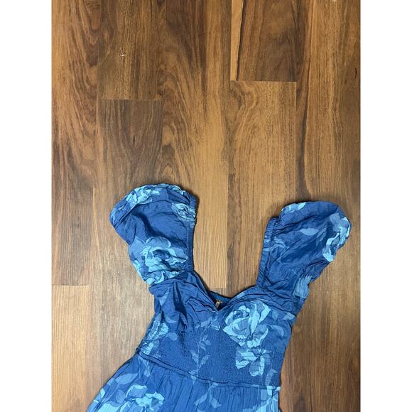 Free People Sundrenched Maxi Dress Sapphire Combo Size Medium Fairy - Picture 7 of 11
